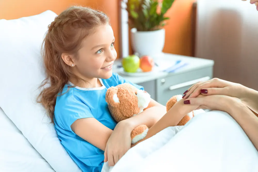 Female-child-patient-in-hospital-bed